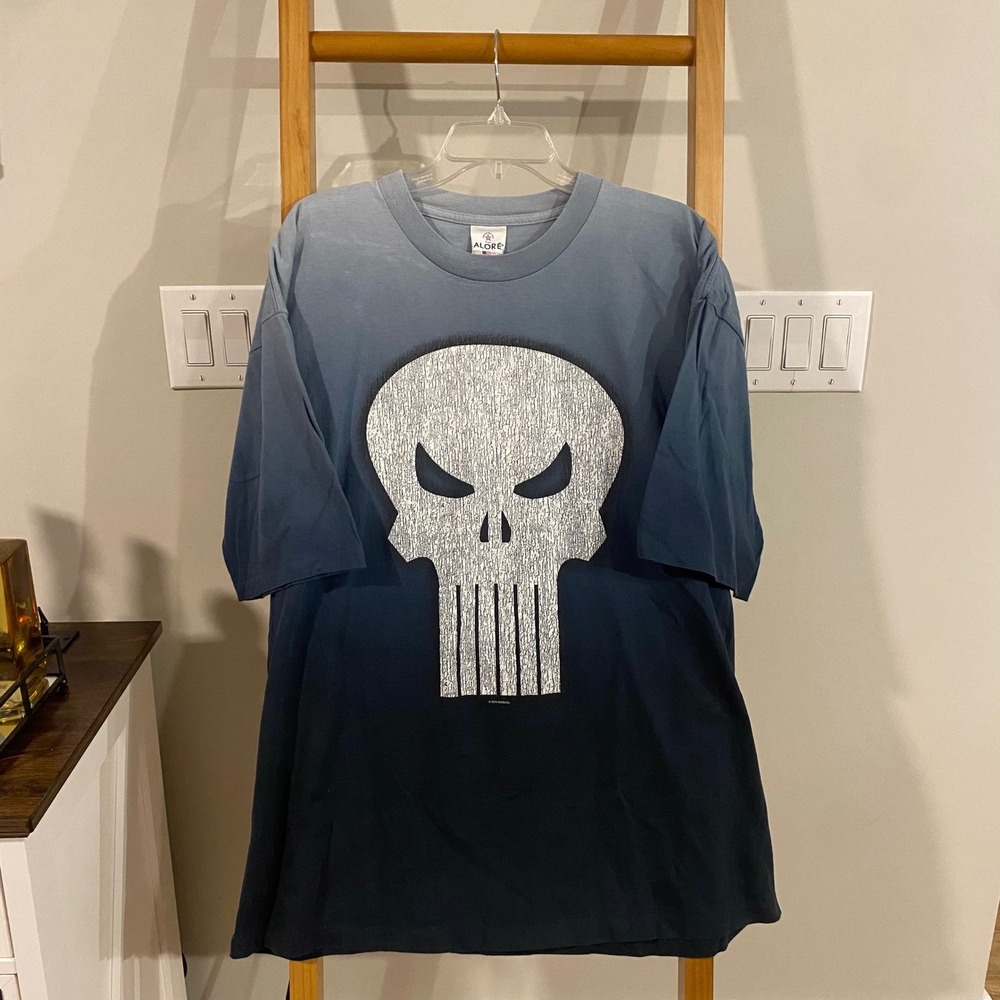 Vintage Marvel Punisher Skull T Shirt 2006 Mens Size 2XL Tie Dye Ombre